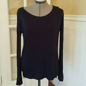 Vince soft silky tissue l/s shirt M navy blue